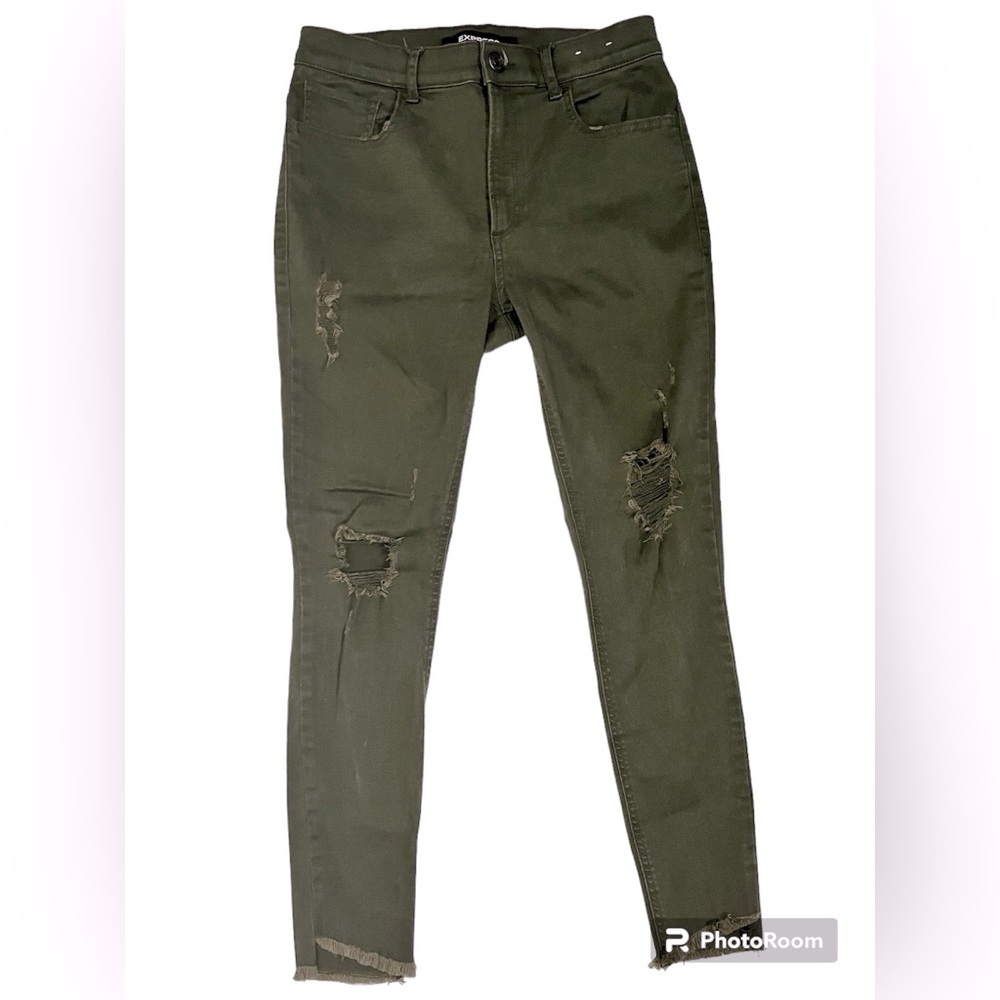 Express Military Green Legging high rise